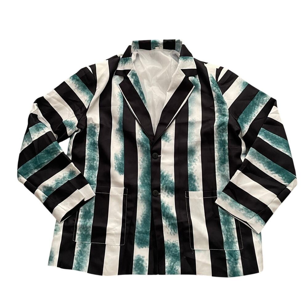 New Beetlejuice Mens Size XL Green White Halloween Jacket Suit Costume